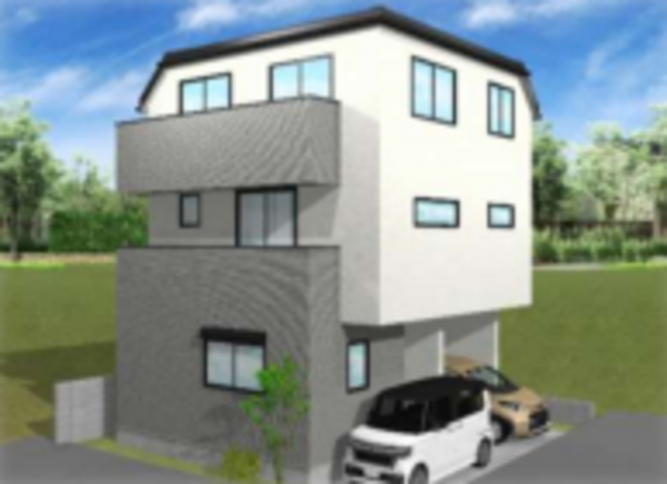 神戸市垂水区高丸、新築一戸建ての完成予想図（外観）画像です