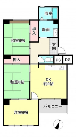 神戸市垂水区塩屋町、収益物件/マンションの間取り画像です