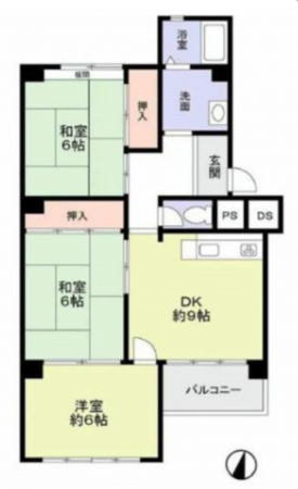 神戸市垂水区塩屋町、収益物件/マンションの間取り画像です