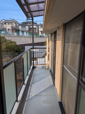 神戸市垂水区千代が丘、マンションのバルコニー画像です