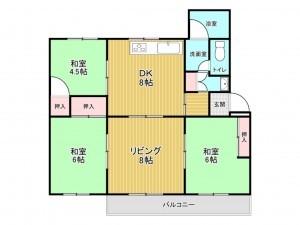 神戸市垂水区青山台、収益物件/マンションの間取り画像です