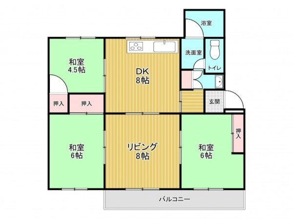 神戸市垂水区青山台、収益物件/マンションの間取り画像です