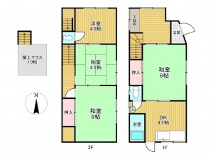 神戸市垂水区乙木、収益物件/住宅の間取り画像です
