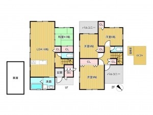 神戸市垂水区千鳥が丘、中古一戸建ての間取り画像です