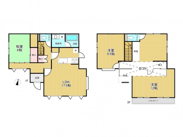 神戸市垂水区青山台、中古一戸建ての間取り画像です