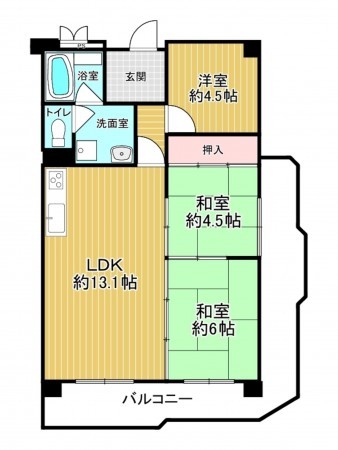 神戸市垂水区塩屋町、収益物件/マンションの間取り画像です