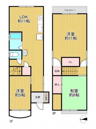 神戸市垂水区清水が丘、収益物件/マンションの間取り画像です