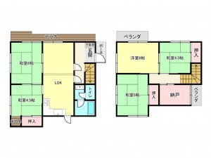 神戸市垂水区旭が丘、中古一戸建ての間取り画像です