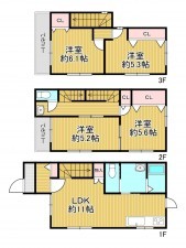 神戸市垂水区乙木、中古一戸建ての間取り画像です