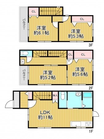神戸市垂水区乙木、中古一戸建ての間取り画像です