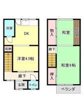 神戸市垂水区城が山、中古一戸建ての間取り画像です