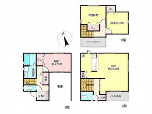 神戸市垂水区舞子台、新築一戸建ての間取り画像です