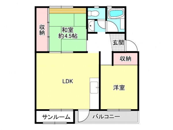 神戸市垂水区上高丸、マンションの間取り画像です