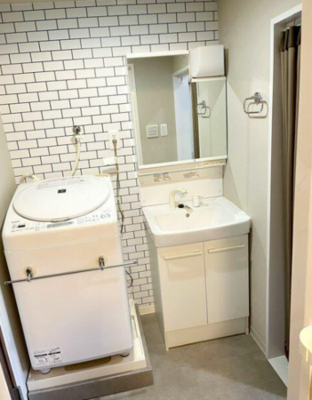 神戸市垂水区塩屋町、マンションの洗面画像です