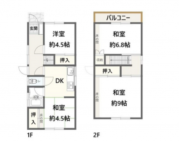 神戸市垂水区歌敷山、中古一戸建ての間取り画像です