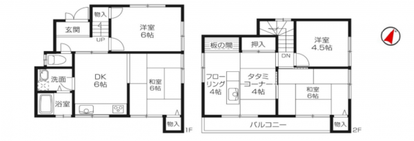 神戸市垂水区山手、中古一戸建ての間取り画像です