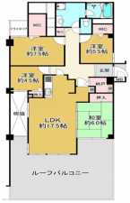 神戸市垂水区西舞子、マンションの間取り画像です