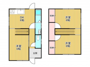 神戸市垂水区舞子坂、収益物件/住宅の間取り画像です