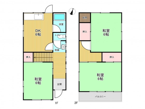 神戸市垂水区舞子坂、中古一戸建ての間取り画像です