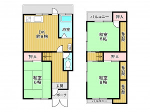 神戸市垂水区美山台、中古一戸建ての間取り画像です