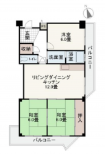 神戸市垂水区瑞ケ丘、マンションの間取り画像です