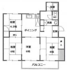 神戸市垂水区青山台、マンションの間取り画像です
