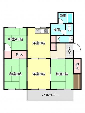 神戸市垂水区青山台、マンションの間取り画像です