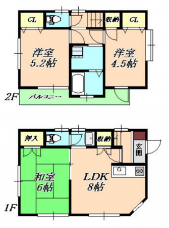 神戸市垂水区東垂水、収益物件/住宅の間取り画像です