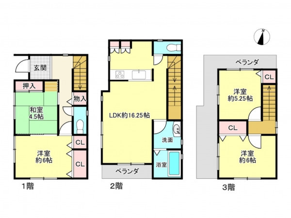 神戸市垂水区城が山、中古一戸建ての間取り画像です
