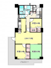 神戸市垂水区千代が丘、マンションの間取り画像です