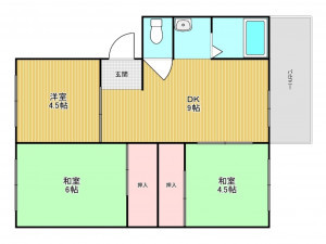 神戸市垂水区上高丸、収益物件/マンションの間取り画像です