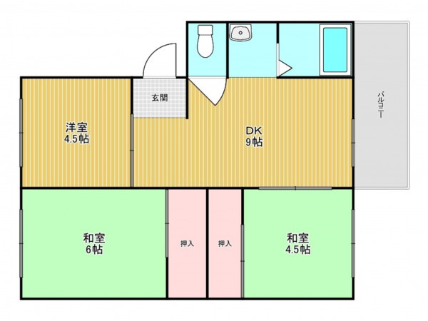 神戸市垂水区上高丸、収益物件/マンションの間取り画像です