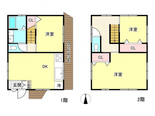 神戸市垂水区舞子台、中古一戸建ての間取り画像です