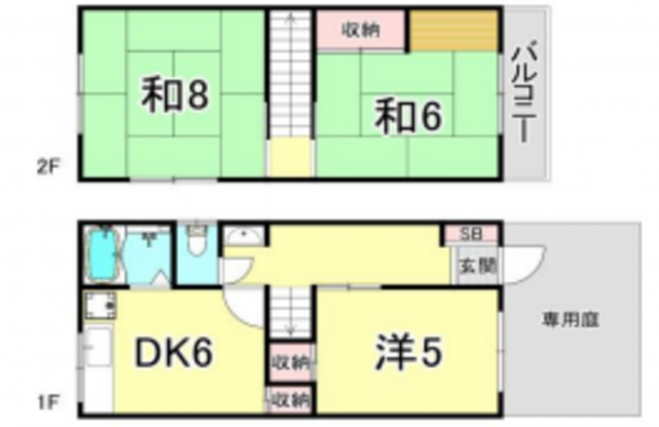 神戸市垂水区上高丸、中古一戸建ての間取り画像です