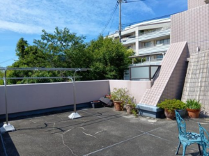 神戸市垂水区西舞子、マンションのバルコニー画像です