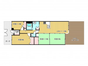 神戸市垂水区西舞子、マンションの間取り画像です