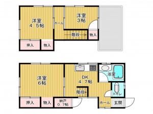 神戸市垂水区泉が丘、中古一戸建ての間取り画像です