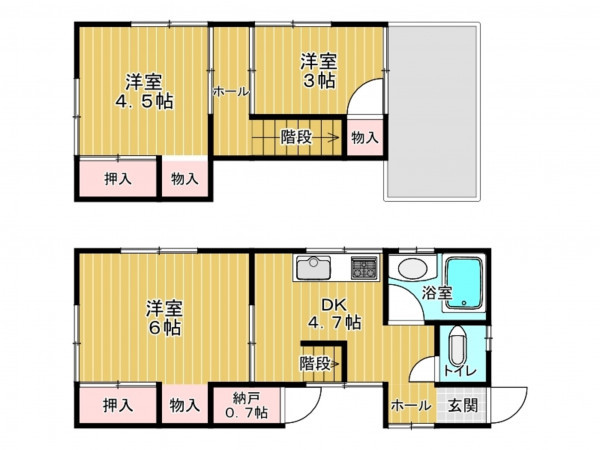 神戸市垂水区泉が丘、中古一戸建ての間取り画像です