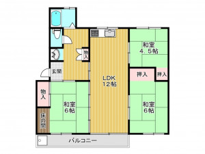 神戸市垂水区青山台、マンションの間取り画像です