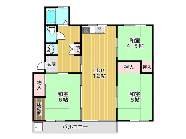 神戸市垂水区青山台、マンションの間取り画像です