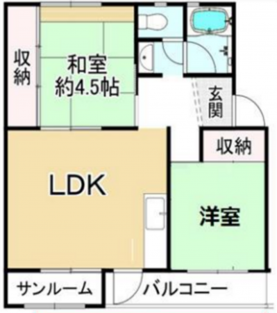 神戸市垂水区上高丸、マンションの間取り画像です
