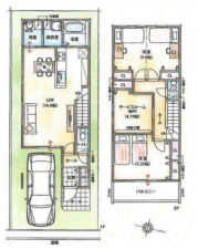 神戸市垂水区城が山、新築一戸建ての間取り画像です