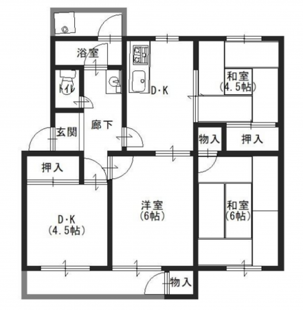 神戸市垂水区狩口台、マンションの間取り画像です