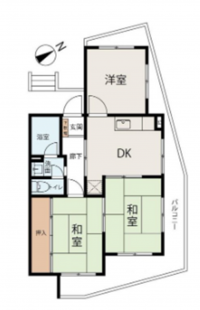 神戸市垂水区海岸通、マンションの間取り画像です