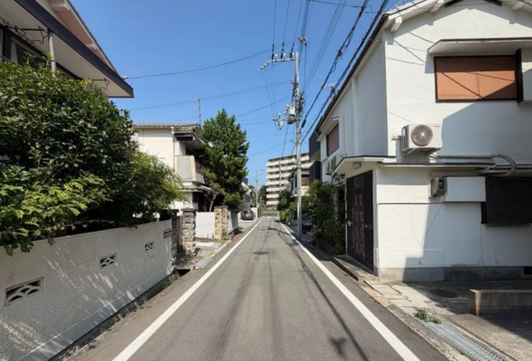 神戸市垂水区野田通、土地の前面道路を含む現地写真画像です