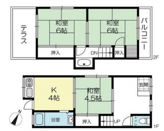 神戸市垂水区海岸通、中古一戸建ての間取り画像です