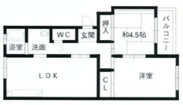 神戸市垂水区上高丸、マンションの間取り画像です