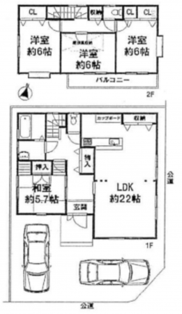 神戸市垂水区青山台、中古一戸建ての間取り画像です