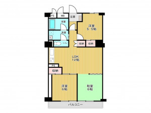 神戸市垂水区清水が丘、マンションの間取り画像です