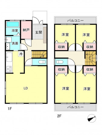 神戸市垂水区高丸、中古一戸建ての間取り画像です
